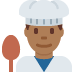 👨🏾‍🍳 man cook: medium-dark skin tone display on Twitter